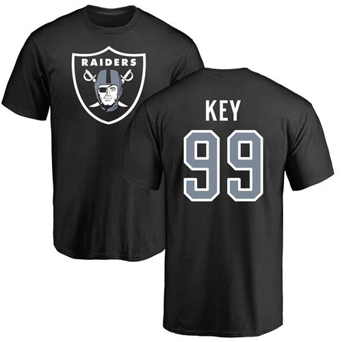 Men Oakland Raiders Black Arden Key Name and Number Logo NFL Football #99 T Shirt->oakland raiders->NFL Jersey
